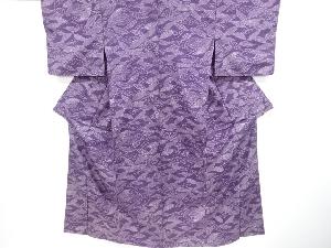 リサイクル　木の葉に古典柄本場大島紬着物（染）